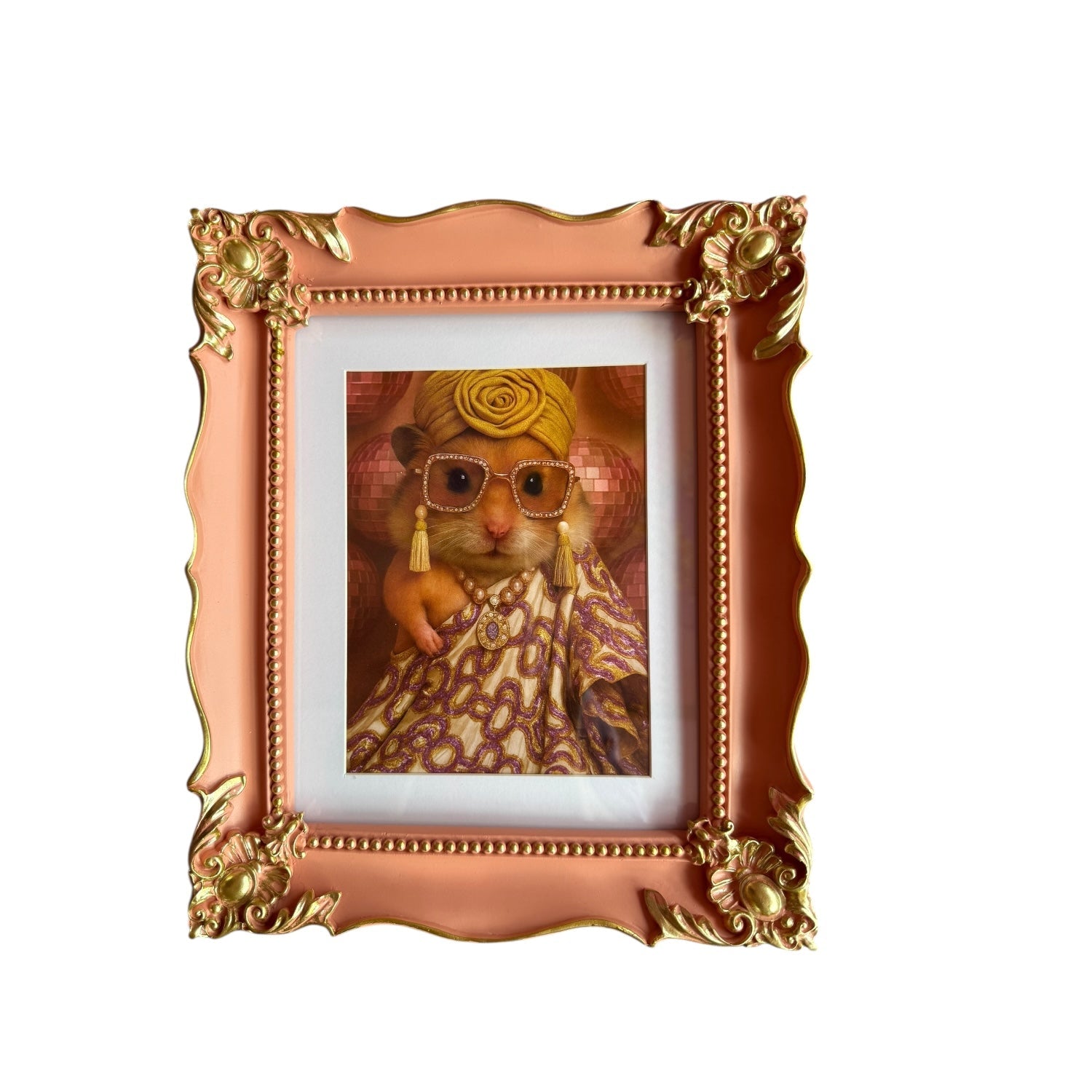 Hatti The Hampster in Pink Fancy Frame  ( Bespoke available )