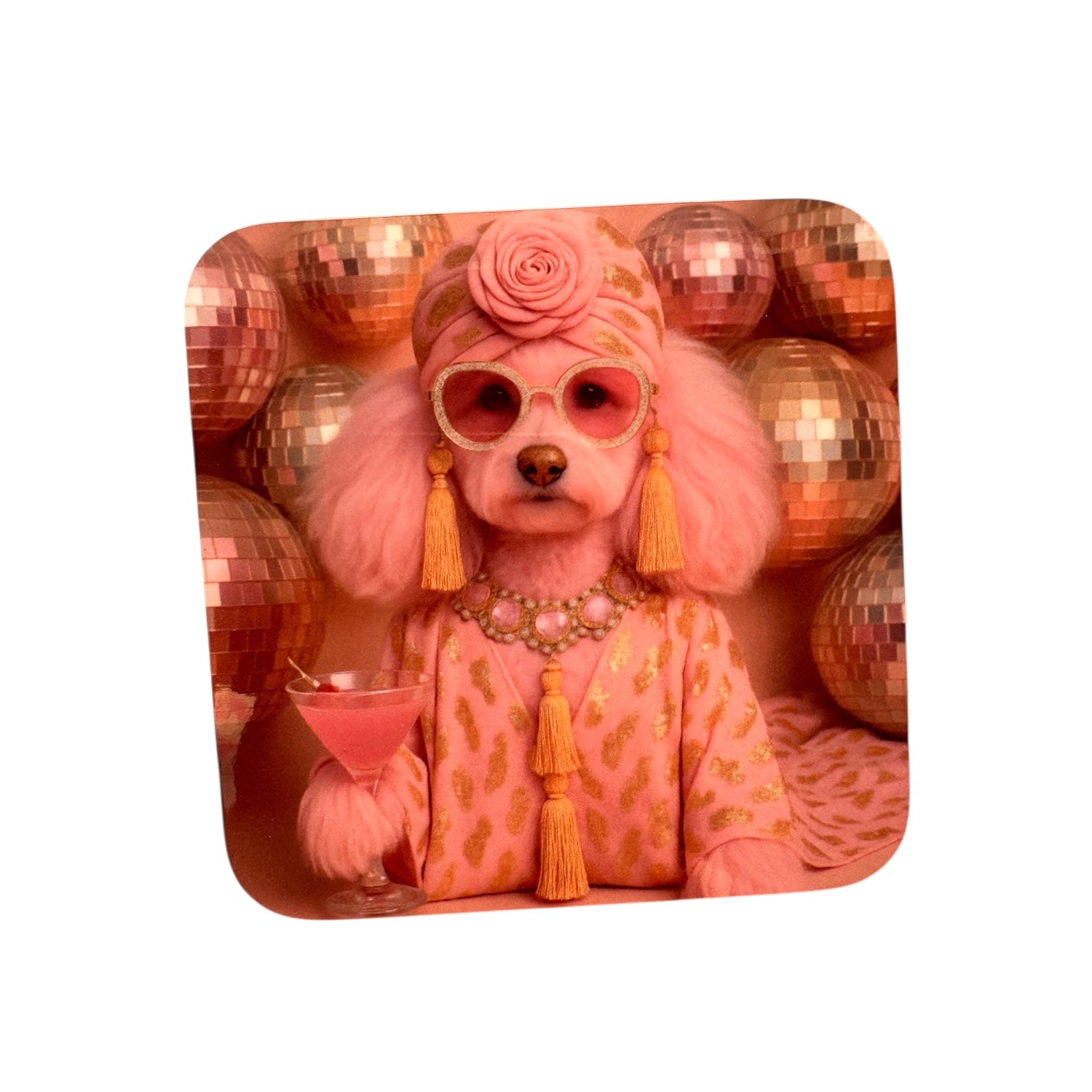 CUSTOM PAWTRAIT DRINK GLOSS COASTERS x 4