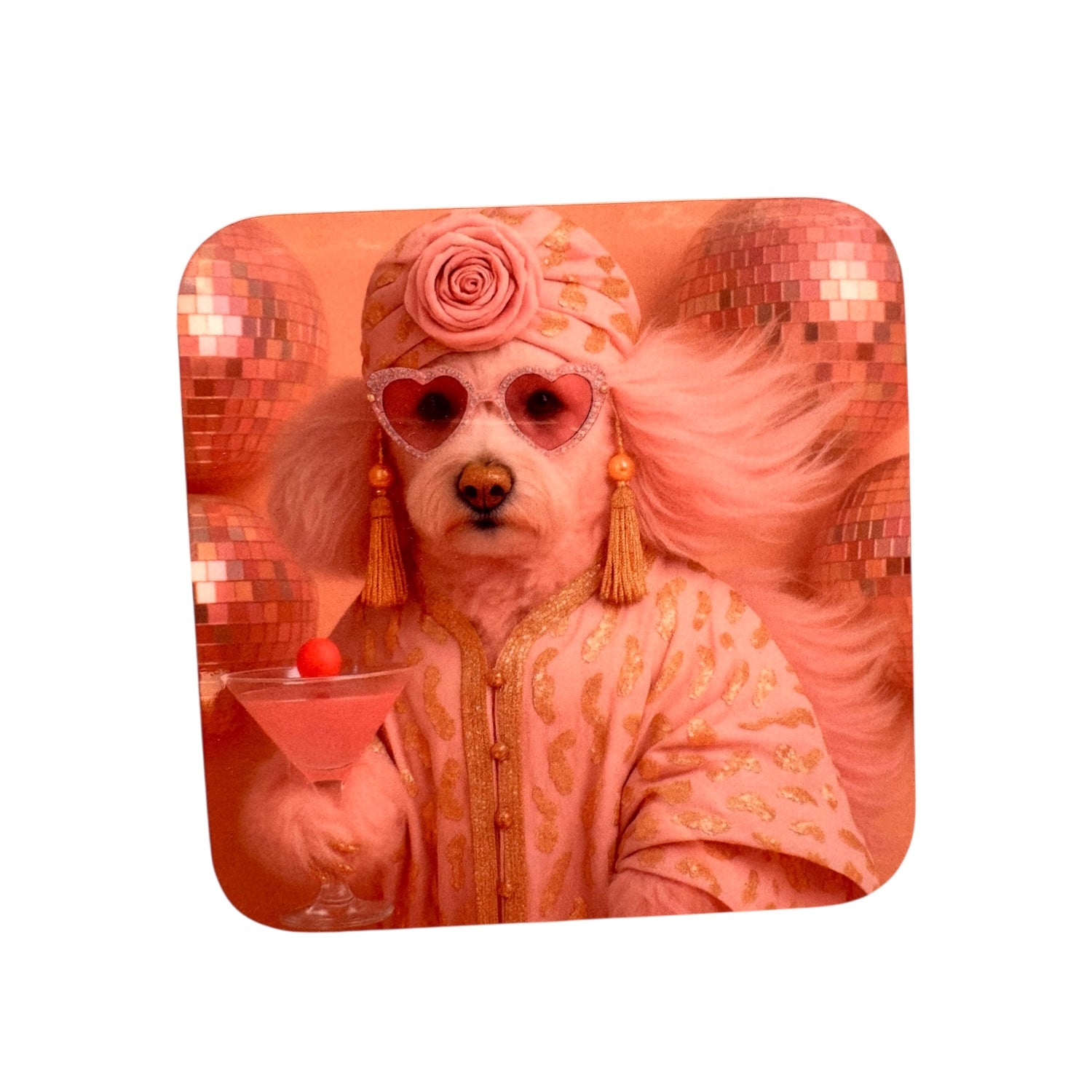 CUSTOM PAWTRAIT DRINK GLOSS COASTERS x 4