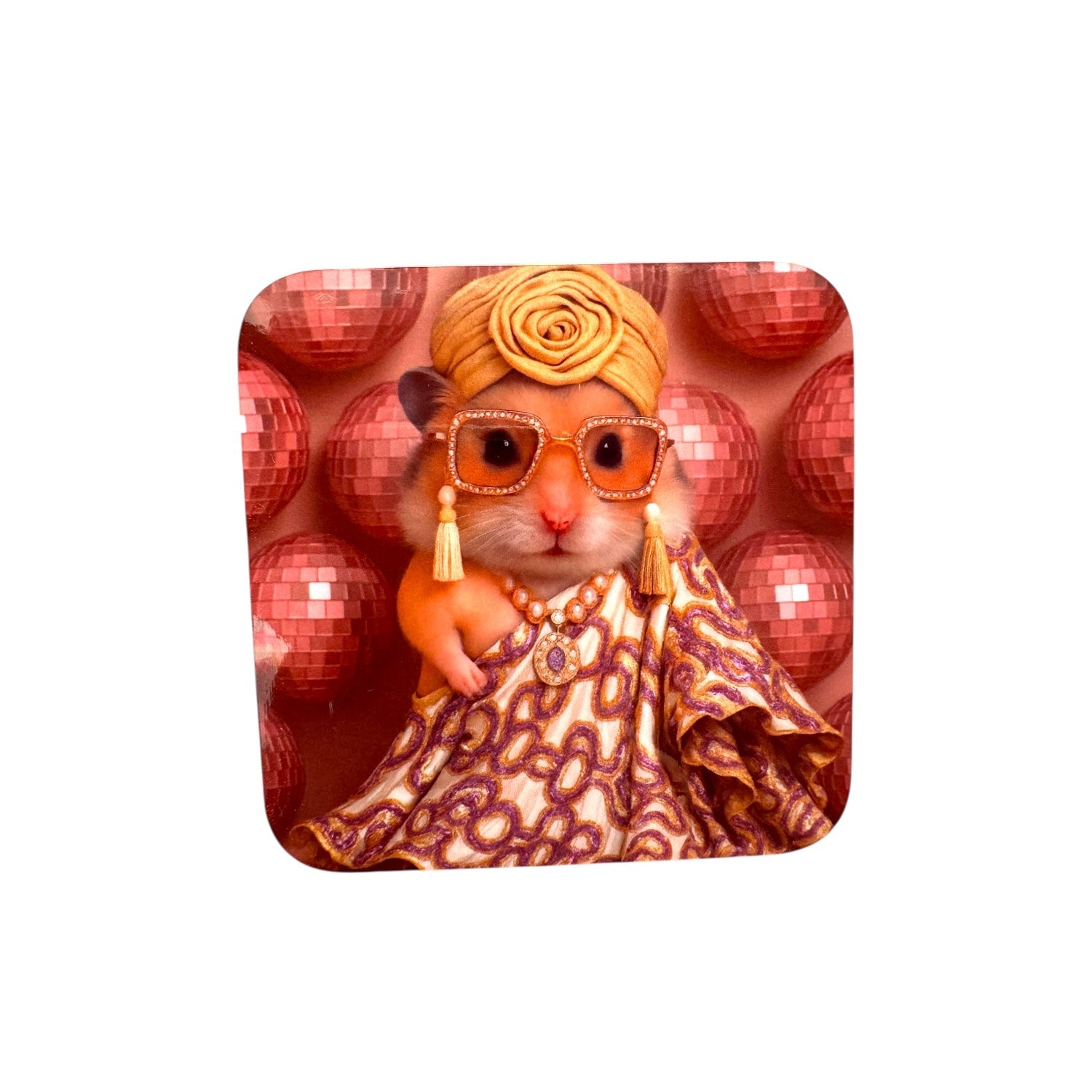 CUSTOM PAWTRAIT DRINK GLOSS COASTERS x 4