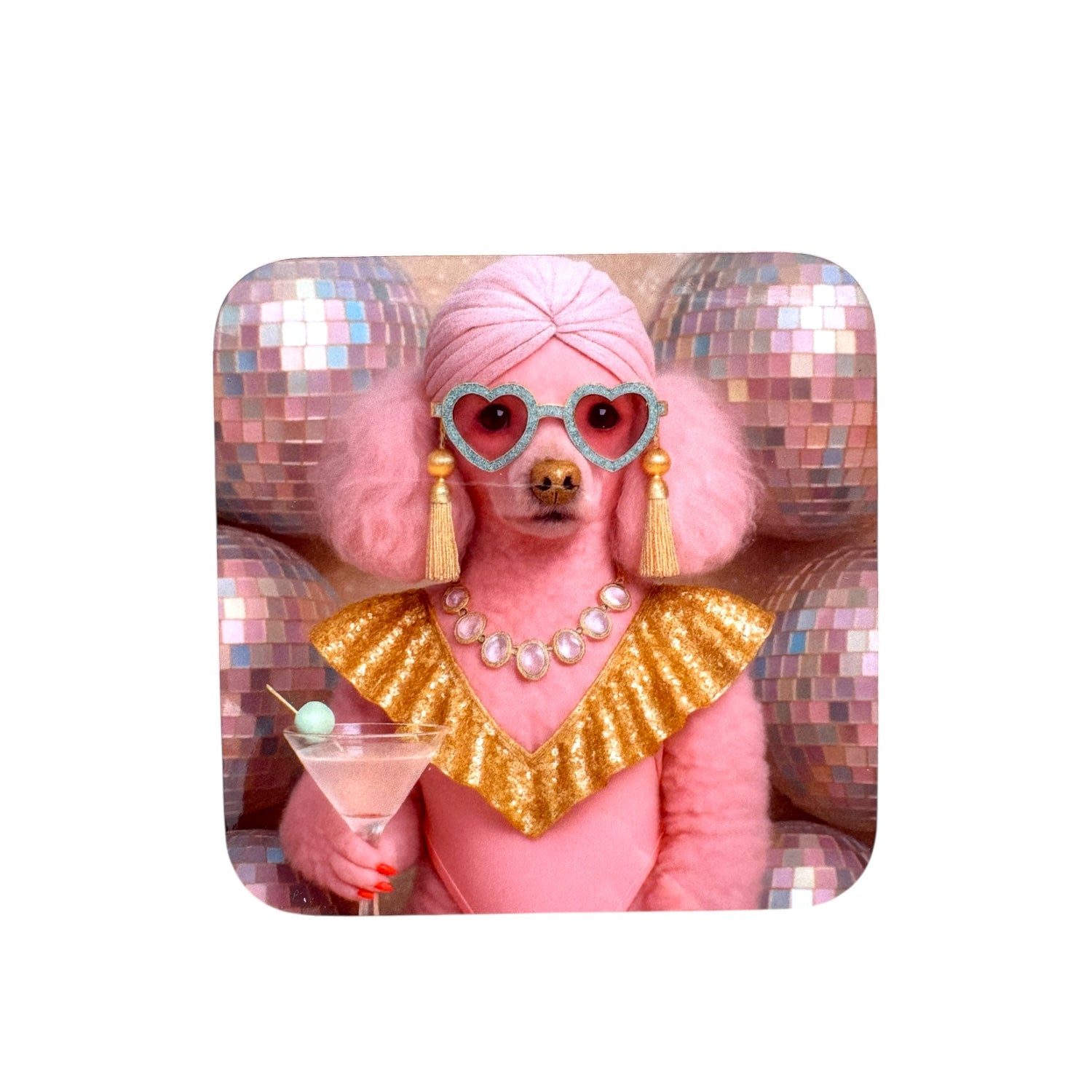 CUSTOM PAWTRAIT DRINK GLOSS COASTERS x 4