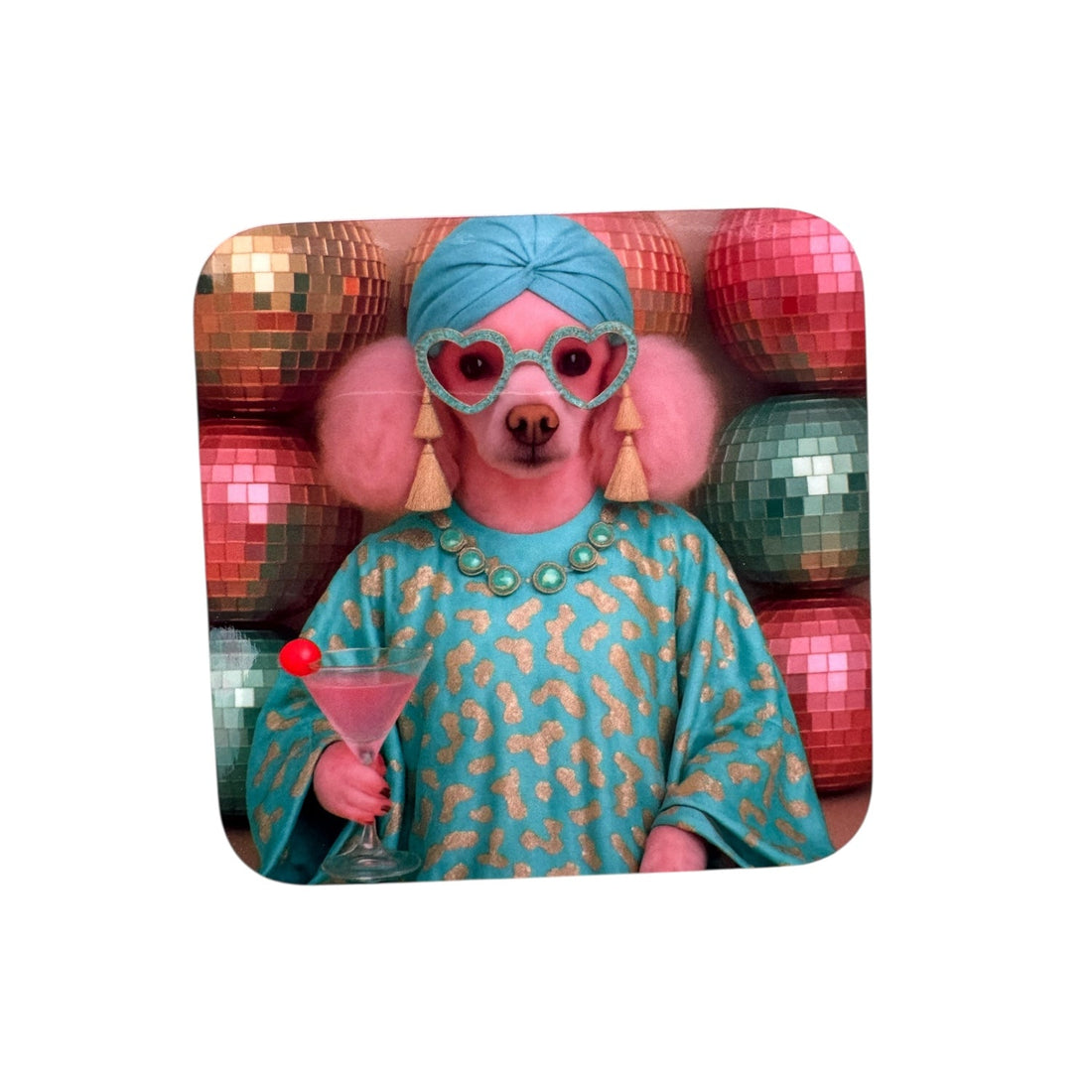 CUSTOM PAWTRAIT DRINK GLOSS COASTERS x 4