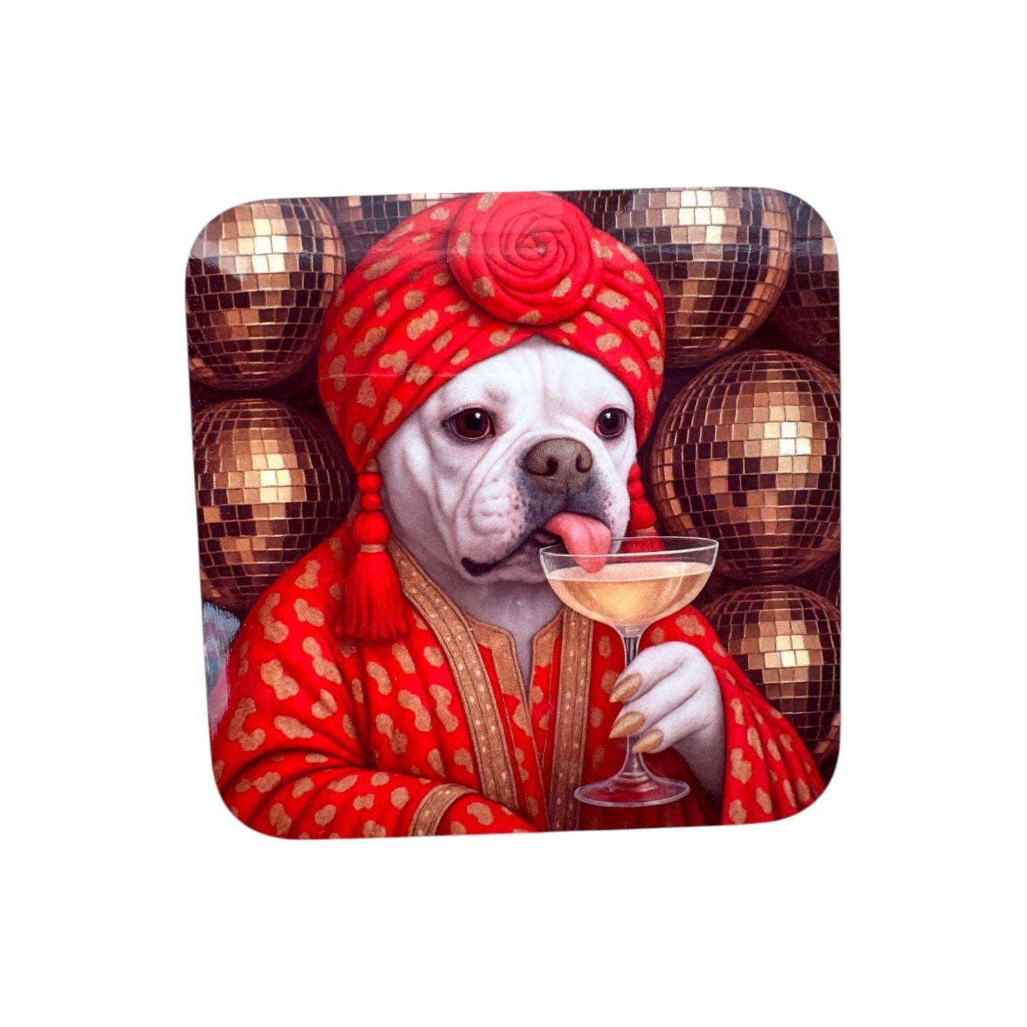 CUSTOM PAWTRAIT DRINK GLOSS COASTERS x 4