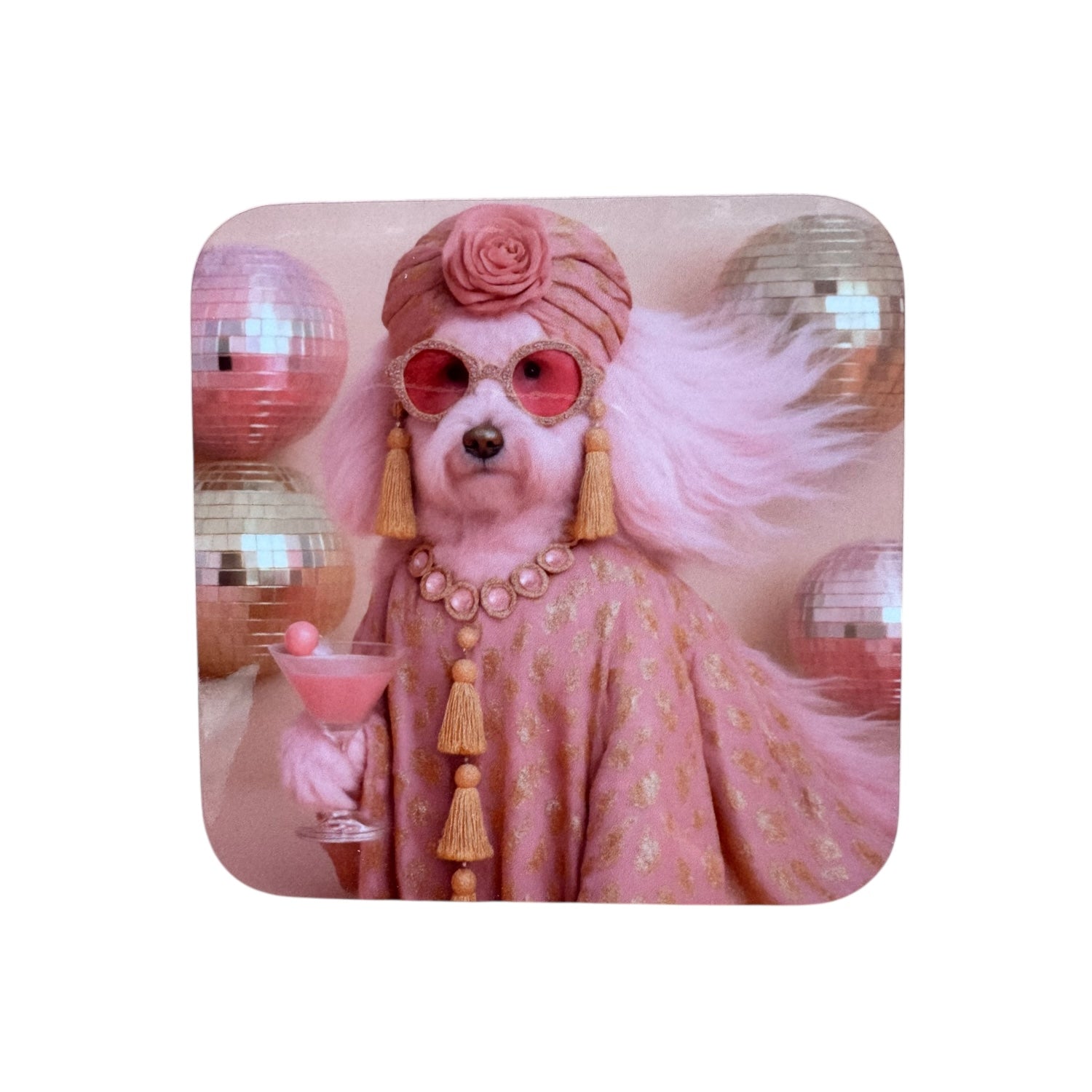 CUSTOM PAWTRAIT DRINK GLOSS COASTERS x 4