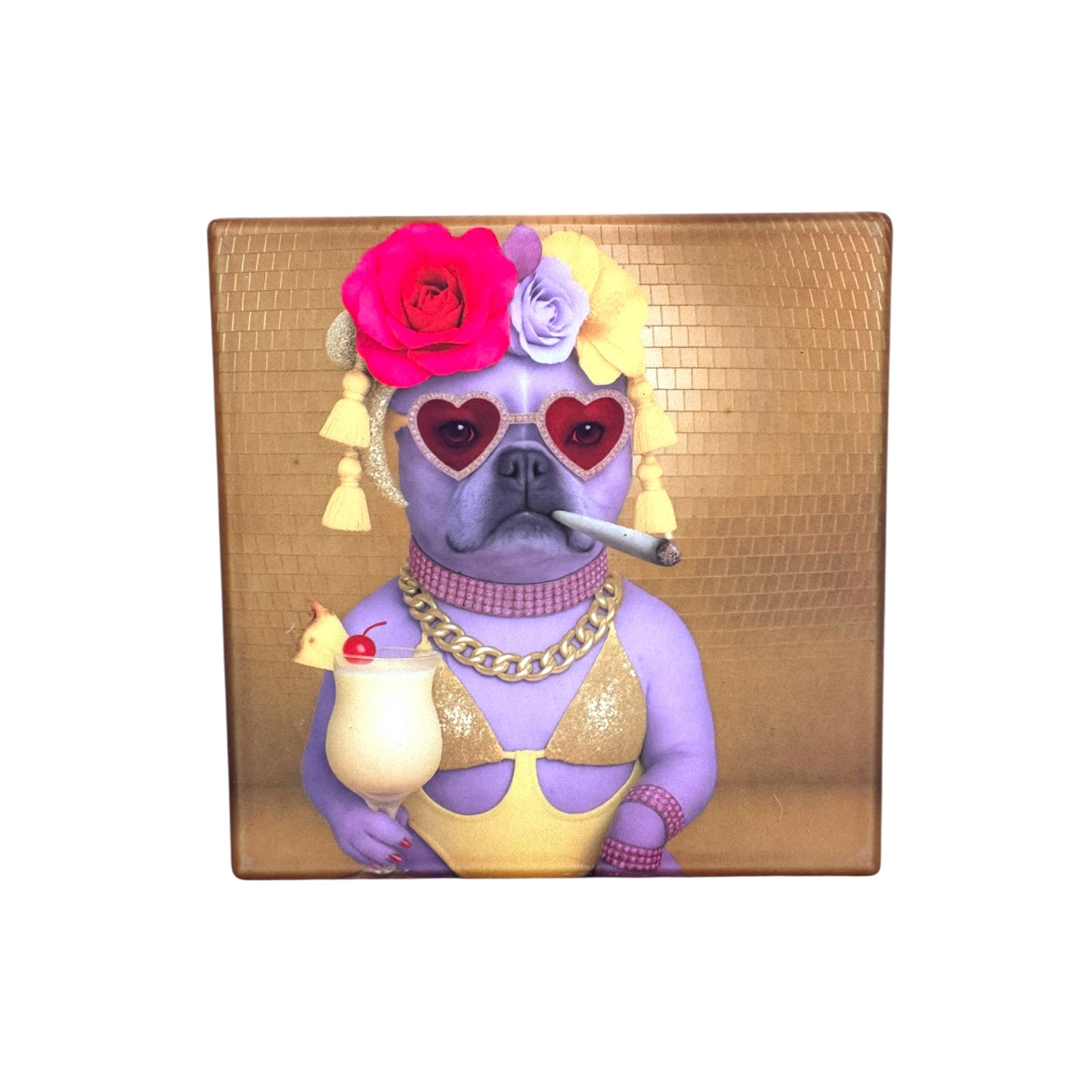 CUSTOM PAWTRAIT CERAMIC DRINK COASTERS x 4