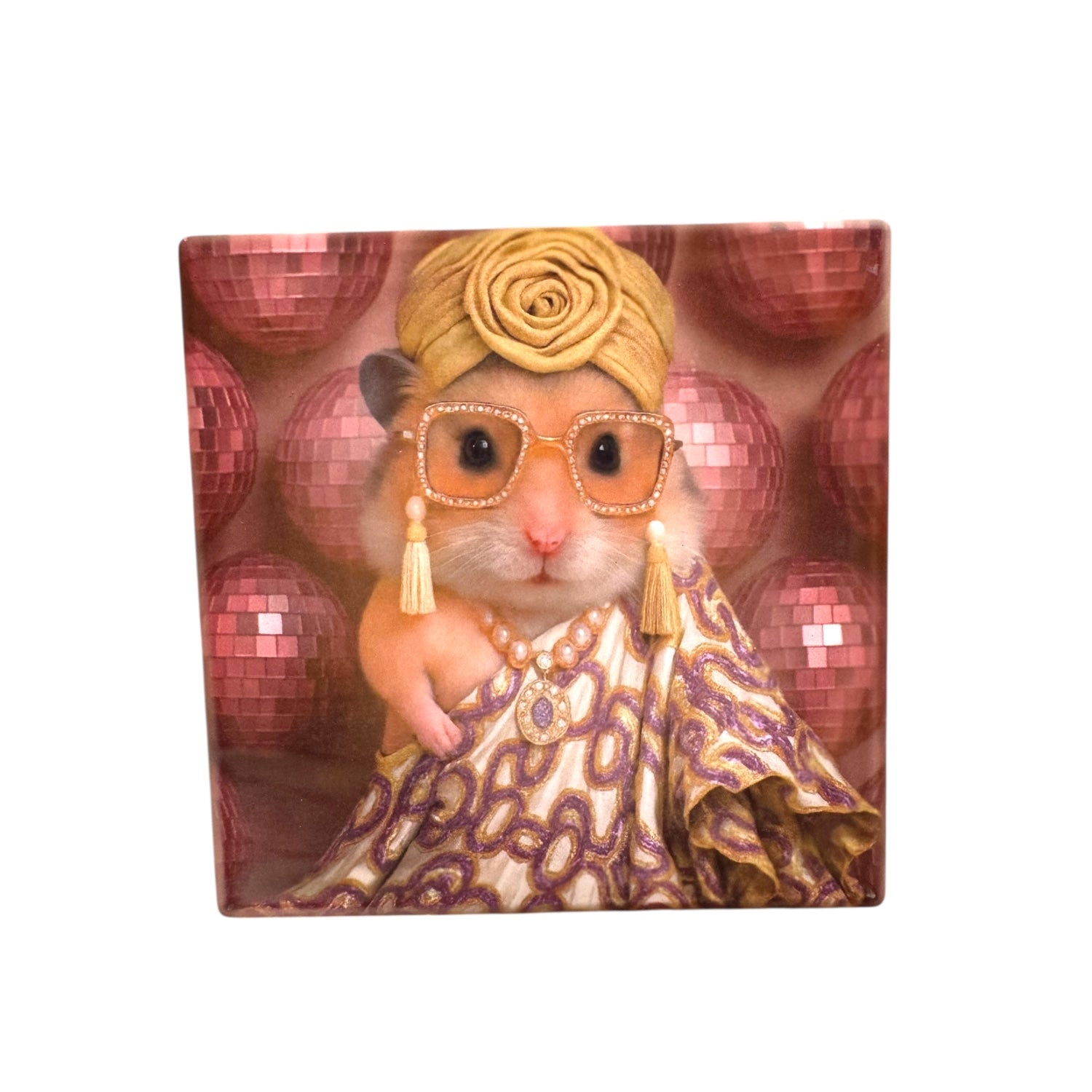 CUSTOM PAWTRAIT CERAMIC DRINK COASTERS x 4