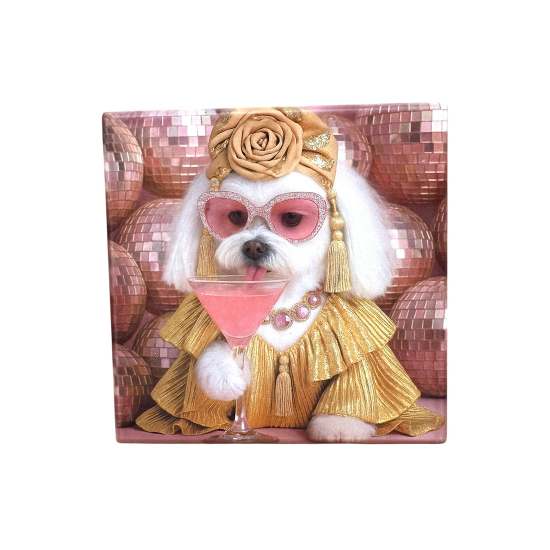 CUSTOM PAWTRAIT CERAMIC DRINK COASTERS x 4