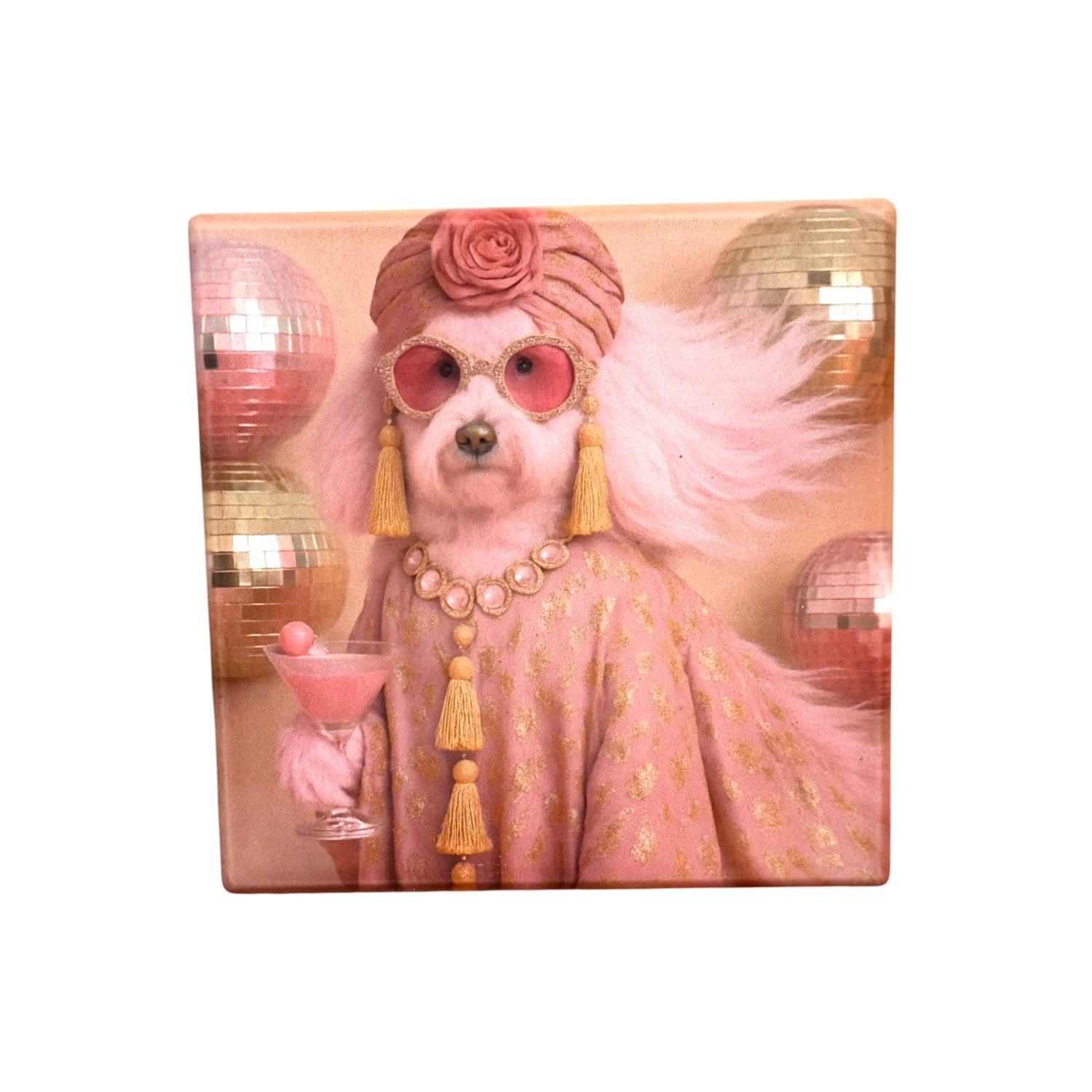 CUSTOM PAWTRAIT CERAMIC DRINK COASTERS x 4