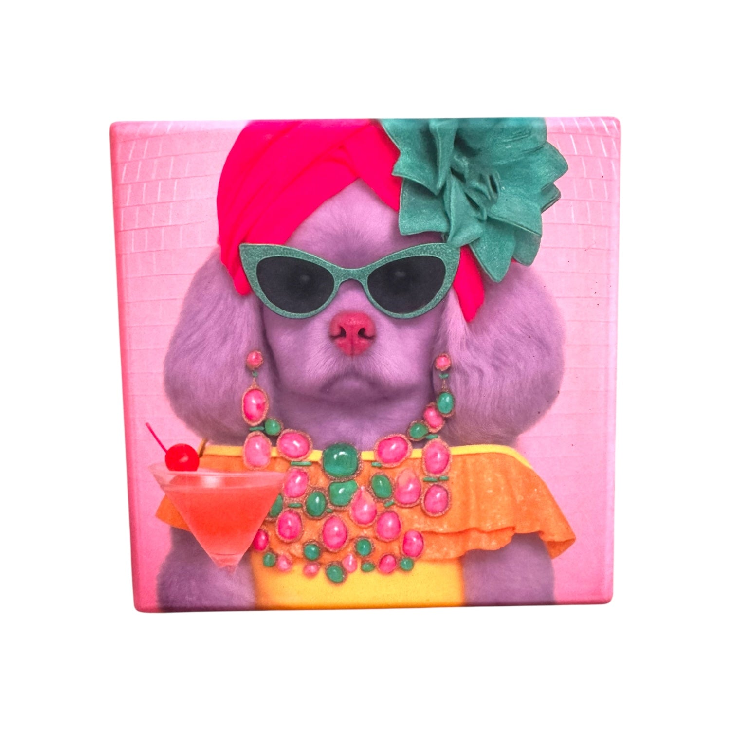 CUSTOM PAWTRAIT CERAMIC DRINK COASTERS x 4