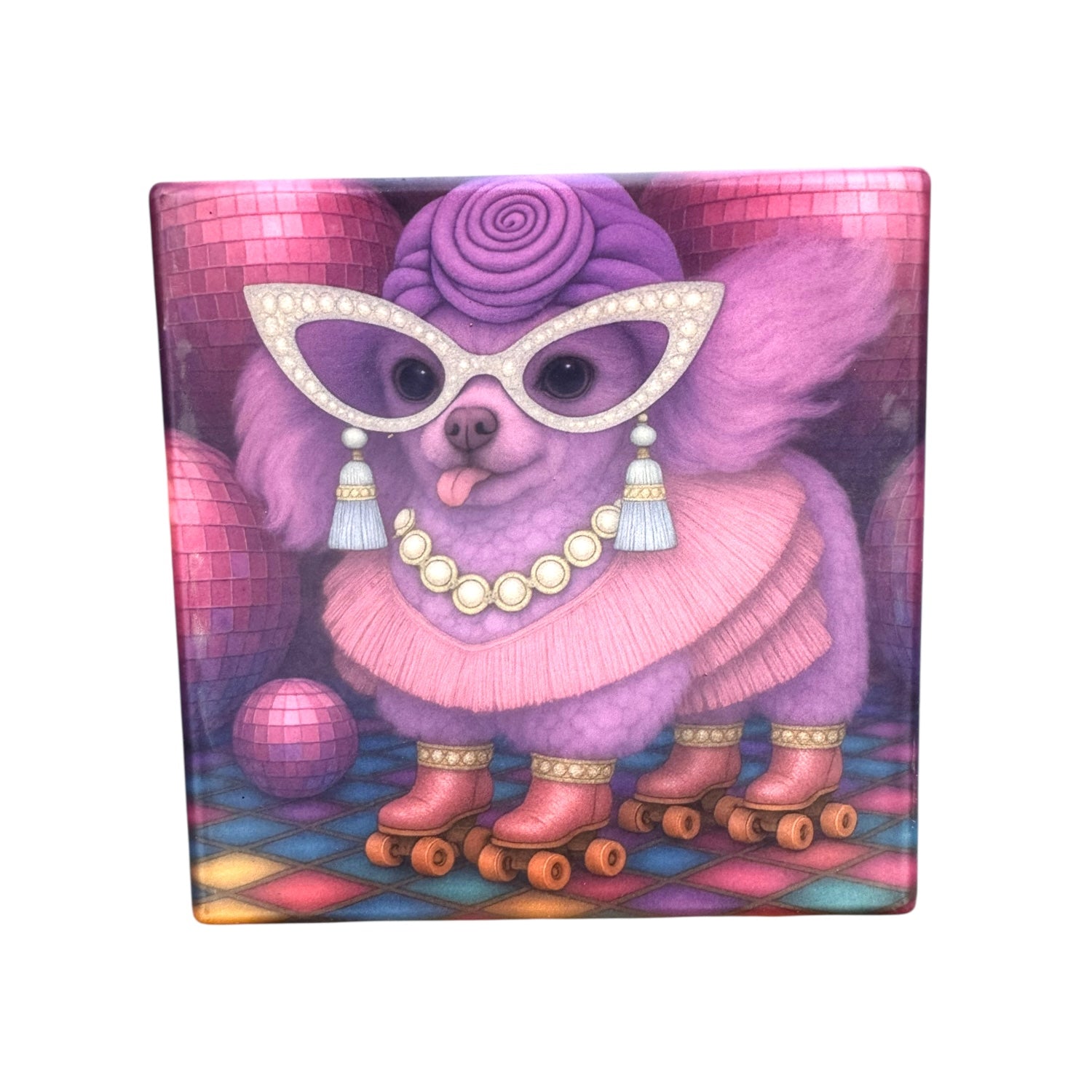 CUSTOM PAWTRAIT CERAMIC DRINK COASTERS x 4