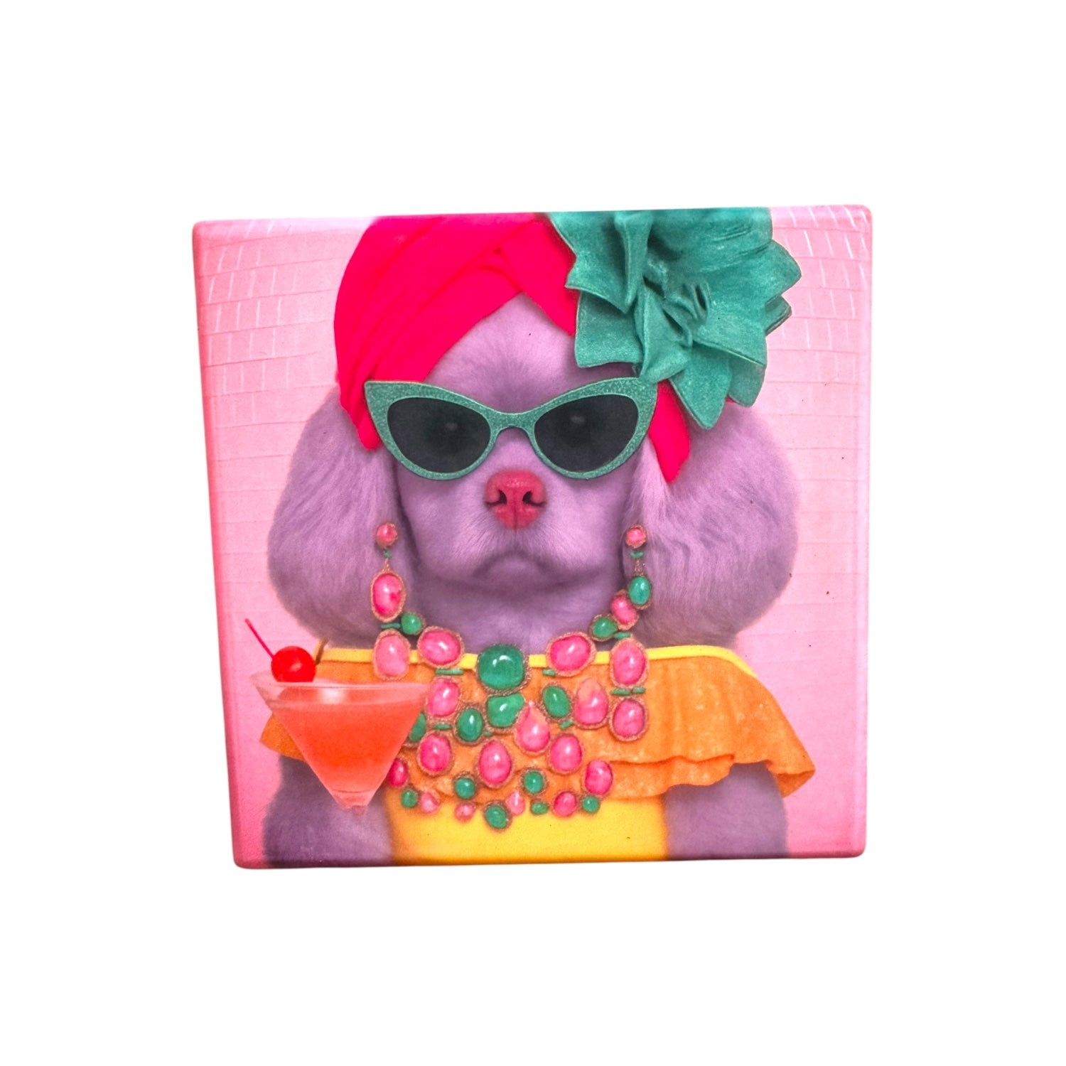 CUSTOM PAWTRAIT CERAMIC DRINK COASTERS x 4