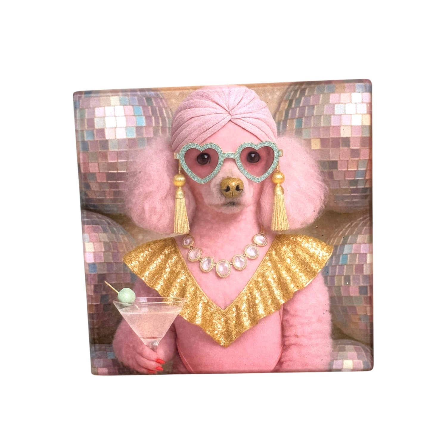 CUSTOM PAWTRAIT CERAMIC DRINK COASTERS x 4