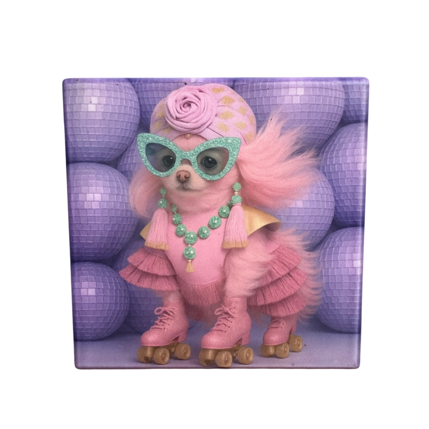 CUSTOM PAWTRAIT CERAMIC DRINK COASTERS x 4