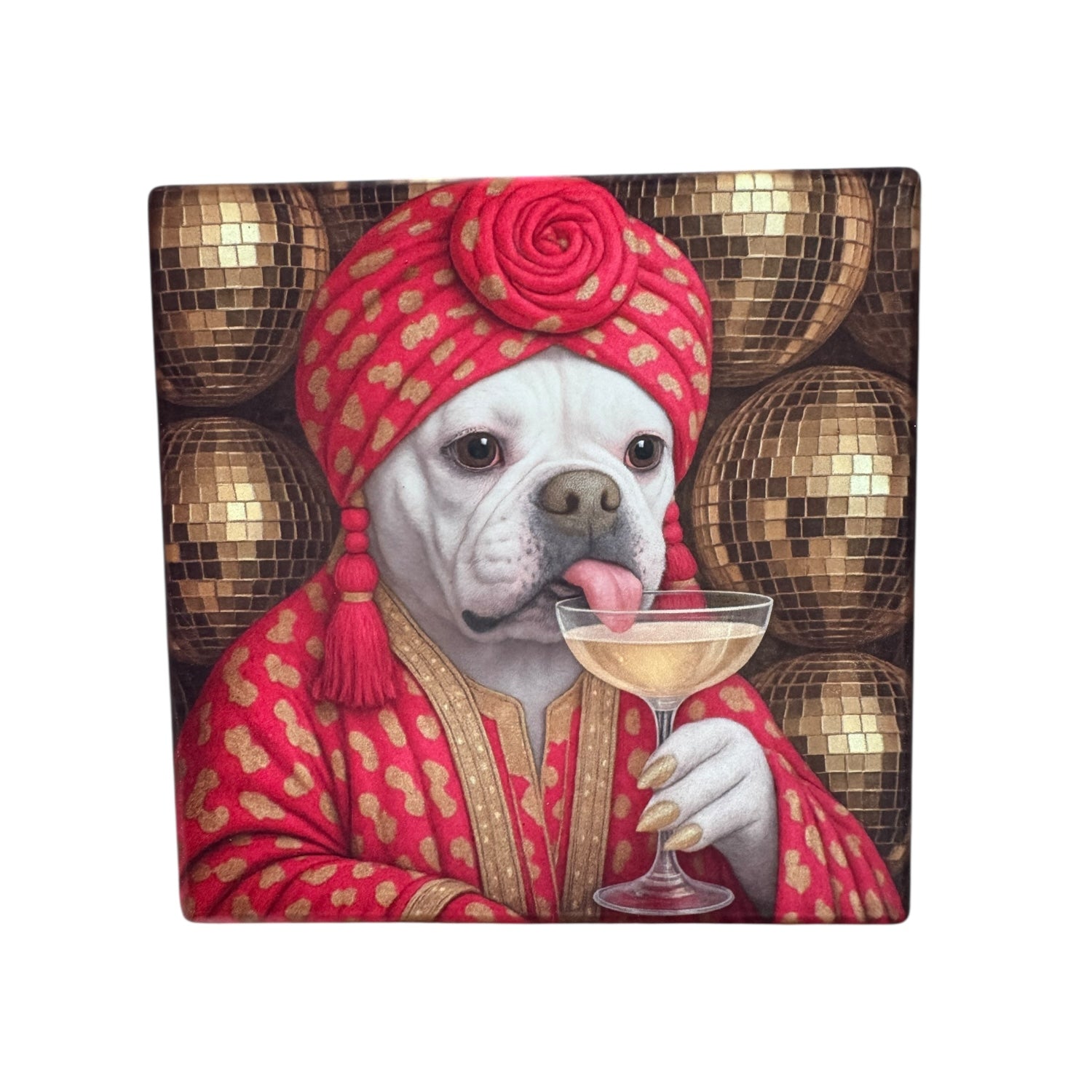 CUSTOM PAWTRAIT CERAMIC DRINK COASTERS x 4