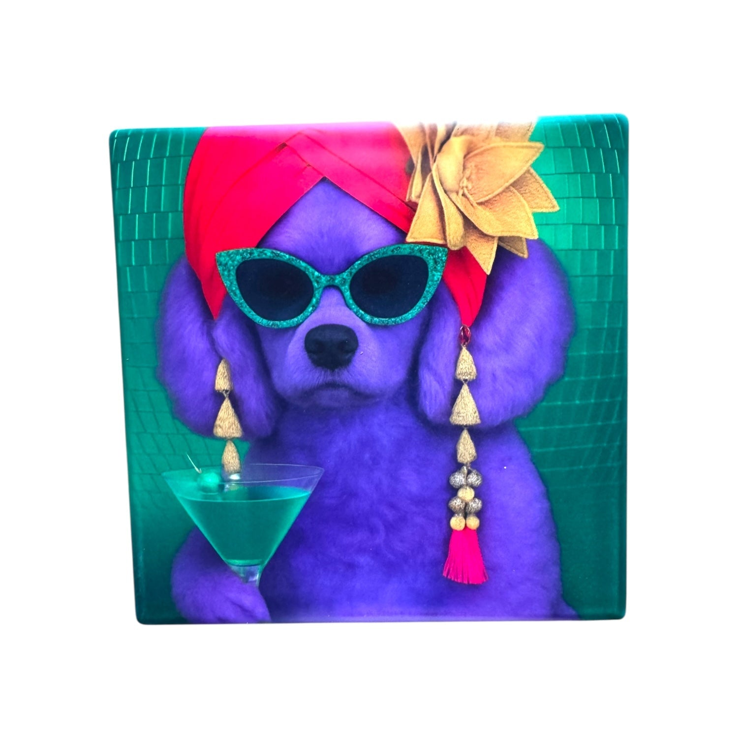 CUSTOM PAWTRAIT CERAMIC DRINK COASTERS x 4