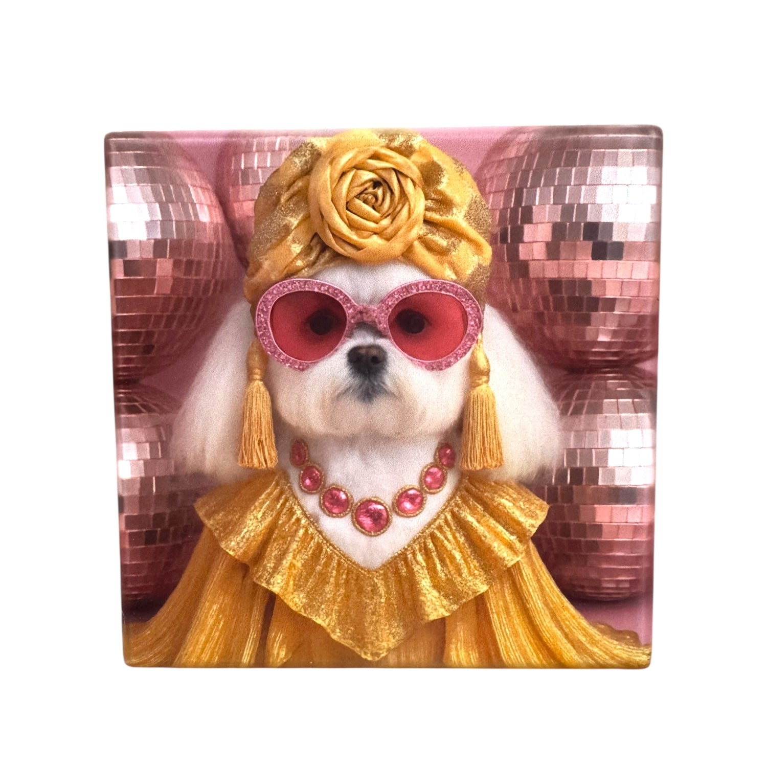 CUSTOM PAWTRAIT CERAMIC DRINK COASTERS x 4