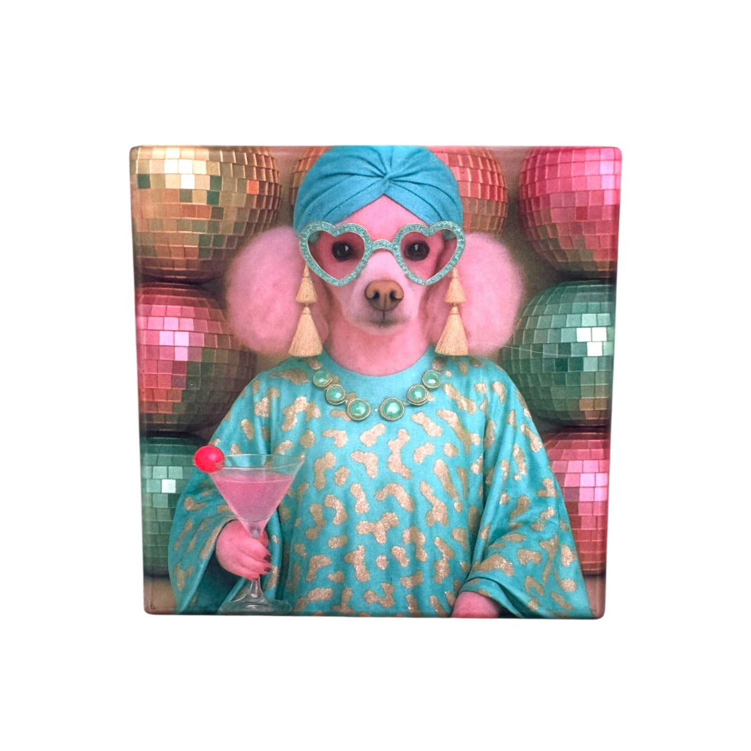 CUSTOM PAWTRAIT CERAMIC DRINK COASTERS x 4