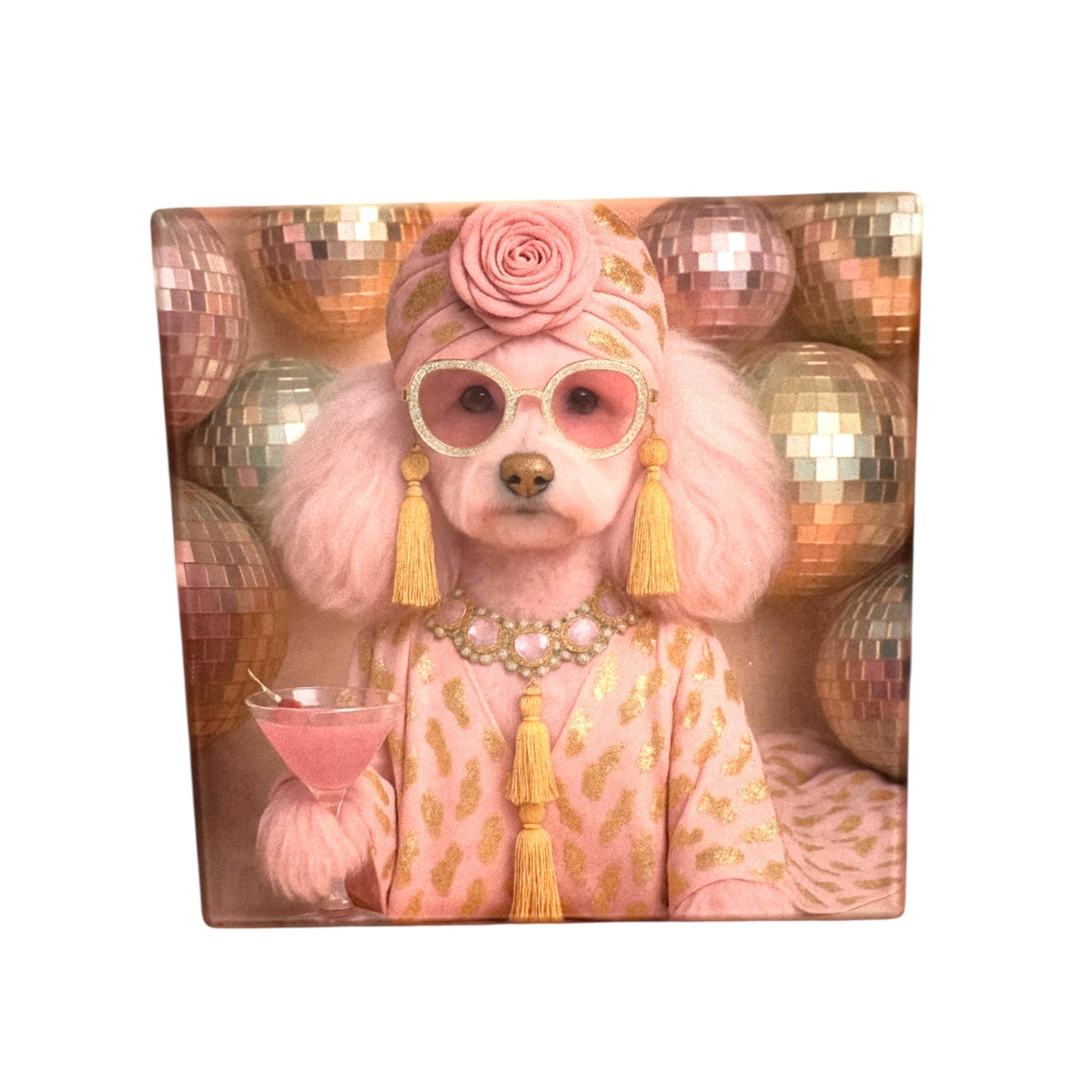 CUSTOM PAWTRAIT CERAMIC DRINK COASTERS x 4