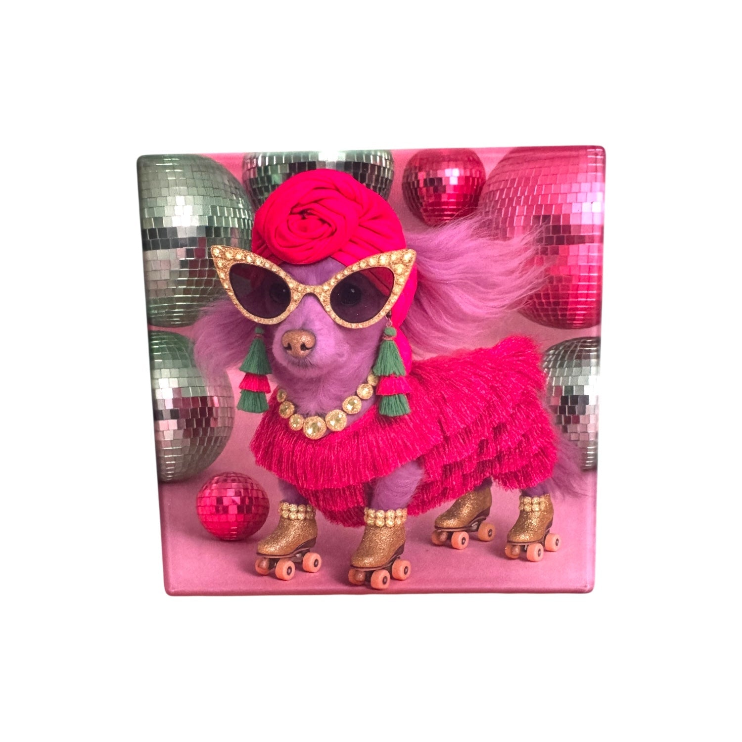 CUSTOM PAWTRAIT CERAMIC DRINK COASTERS x 4