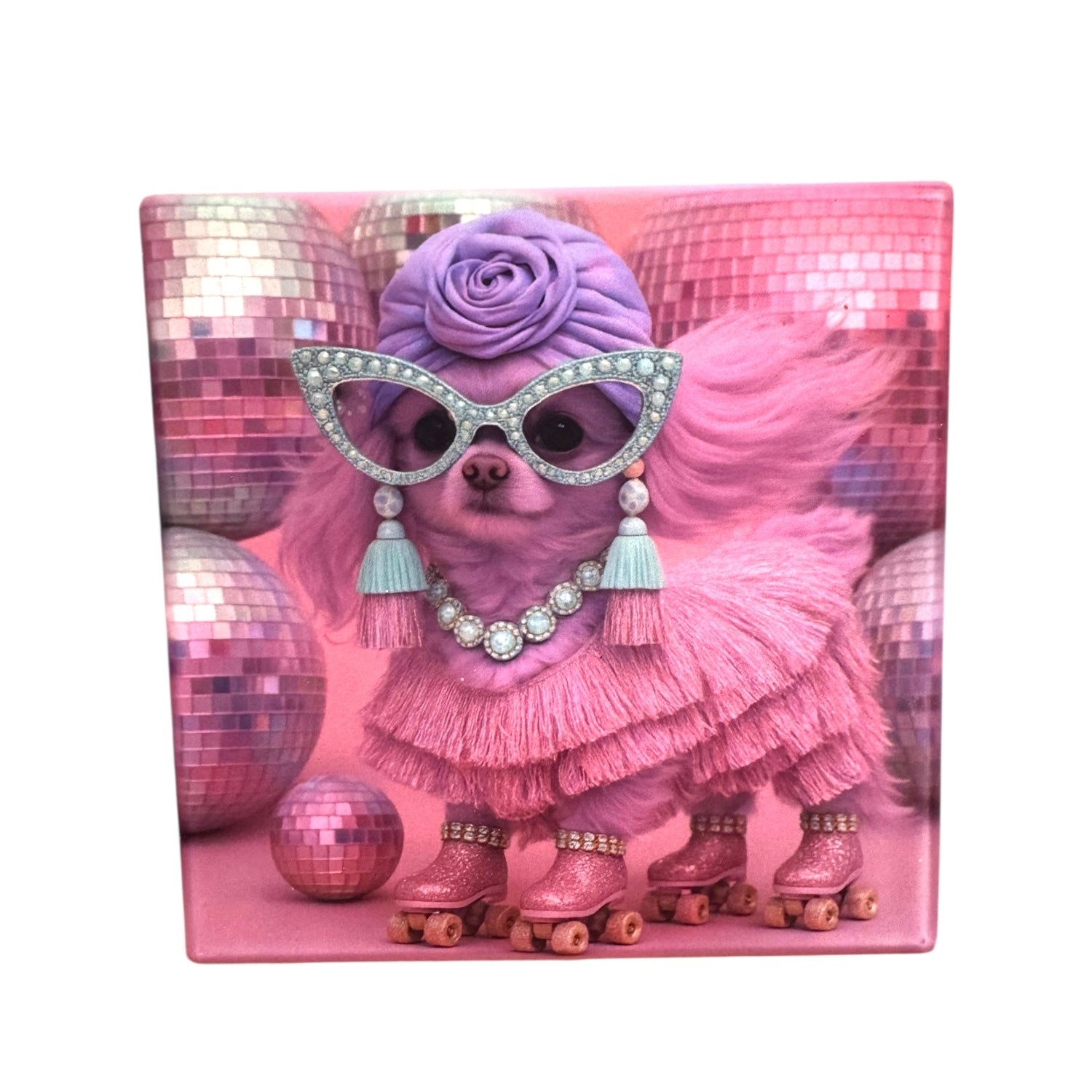 CUSTOM PAWTRAIT CERAMIC DRINK COASTERS x 4