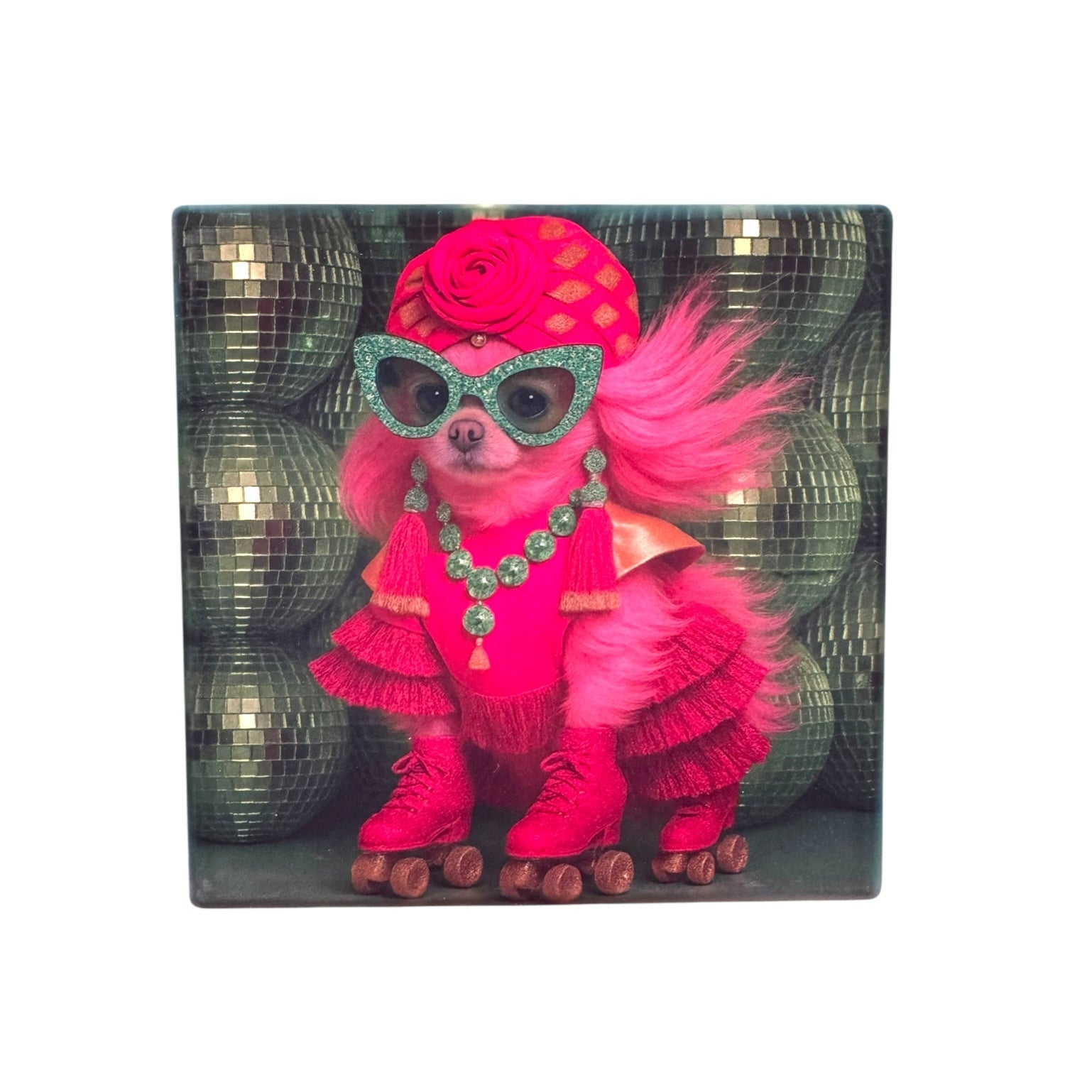 CUSTOM PAWTRAIT CERAMIC DRINK COASTERS x 4